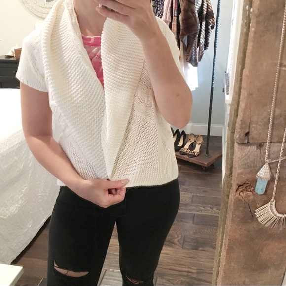 Express medium cream cotton thick cardigan - Picture 4 of 6